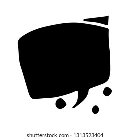 Blank speech bubble in doodle style