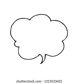 Blank speech bubble in doodle style