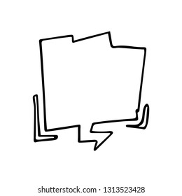 Blank speech bubble in doodle style