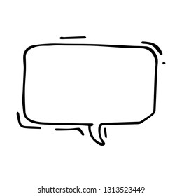 Blank speech bubble in doodle style