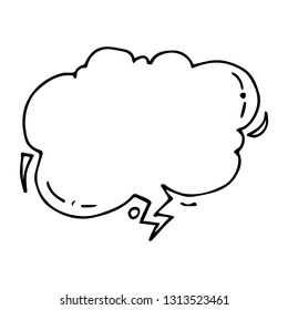 Blank speech bubble in doodle style