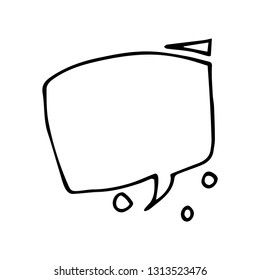Blank speech bubble in doodle style