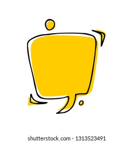 Blank speech bubble in doodle style
