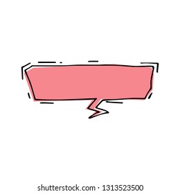 Blank speech bubble in doodle style