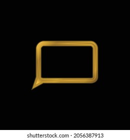 Blank-Speech-Blase Gold plattierte Metallic-Symbol oder Logo-Vektorgrafik