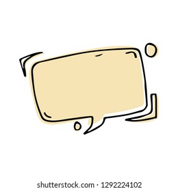 Blank speech bubble icon in doodle style