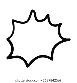 Blank speech bubble icon with starburst explosion shape for impactful messaging and communication design
