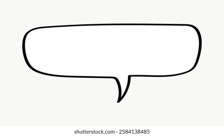 Blank speech bubble illustration. Simple speech bubble design. Empty speech bubble for text. Speech bubble on white background. Cartoon graphic. Doodle illustration vector.