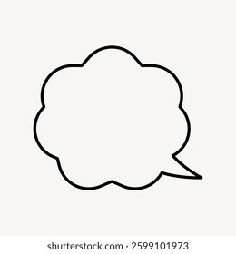Blank speech bubble illustration. Simple speech bubble design. Speech bubble for comics. Speech bubble outline on a plain background. Shape element vector.