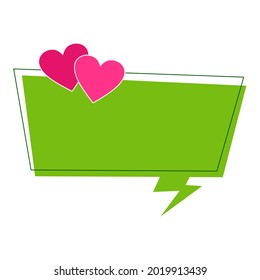 blank speech bubble with love hearth illustration on white background