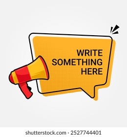 Blank speech bubble and megaphone template. Suitable for promotional banner design vector.