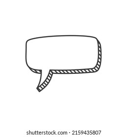 Blank speech bubble, memo note isolated outline icon. Vector chatting memo hand drawn dialogue or empty frame conversation sign. Balloon with information, talk chat doodle, dialog communication