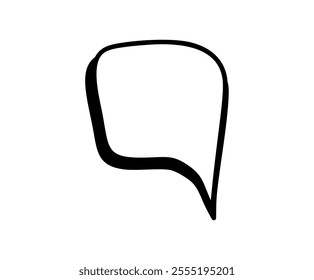 Blank speech bubble offers room for dialogue, inquiries, or remarks, fostering open communication and self expression