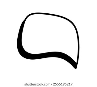 Blank speech bubble offers room for dialogue, inquiries, or remarks, fostering open communication and self expression