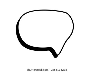 Blank speech bubble offers room for dialogue, inquiries, or remarks, fostering open communication and self expression