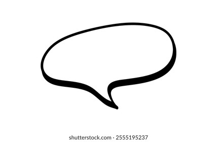 Blank speech bubble offers room for dialogue, inquiries, or remarks, fostering open communication and self expression