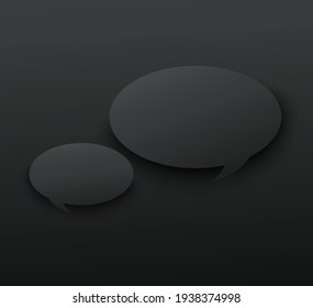 Blank speech bubble on black background vector illustration