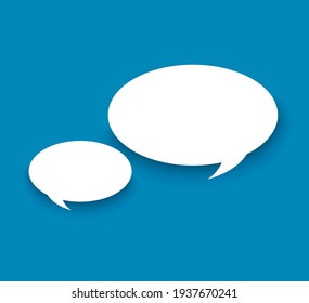 Blank speech bubble on blue background vector illustration 