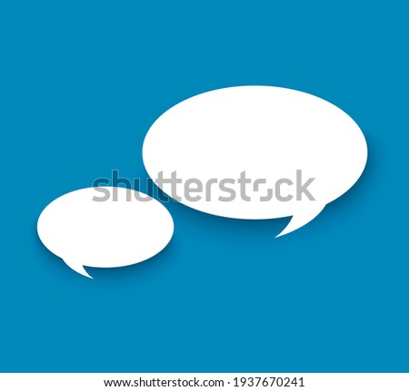 Blank speech bubble on blue background vector illustration 