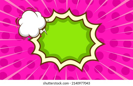 Blank Speech Bubble On Pink Comic Background