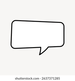 Blank speech bubble on a white background. Simple, empty speech bubble design. Perfect for adding text or messages. Speech bubble for creative projects. Speech bubble message vector.