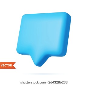 Broche de bulle vocale blanche isolée sur fond blanc rendu 3D. Concept de communication de réseau social. Rendu 3d. Illustration vectorielle