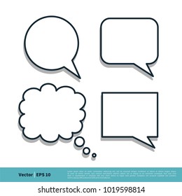 Blank Speech Bubble Set Icon Vector Logo Template Illustration Design. Vector EPS 10.