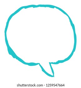 Blank speech bubble sign drawing by paint brush stroke. This design graphic element is saved as a vector illustration