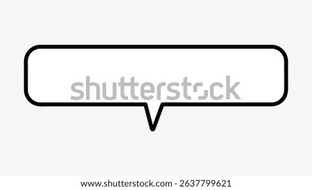 Blank speech bubble with a simple black outline on a white background. The speech bubble is empty, ready for text. Ideal for comics, illustrations, or design projects. Speech bubble message vector.
