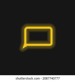 Blank Speech Bubble yellow glowing neon icon
