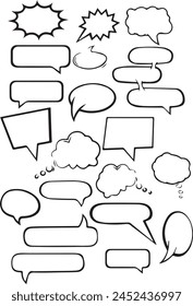 Blank speech bubbles with art design