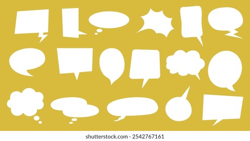 Blank speech bubbles, chatting box, message box for poster, comics text