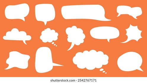 Blank speech bubbles, chatting box, message box for poster, comics