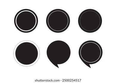 Blank Speech Bubbles and Circles Icon Set - Colección de Formas y símbolos de comunicación.