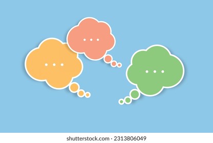 Blank speech bubbles with drop shadow vector illustration