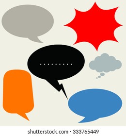 Blank speech bubbles. flat  design style