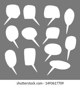blank speech bubbles hand drawn set isolated on grey background. vector illustration 