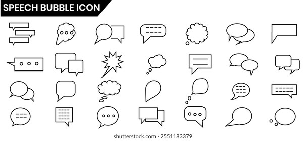 Blank Speech bubbles icon. Comic speech bubbles, chatting, message box icon, vector. Collection of speech bubbles, text boxes icon with halftone effect. Vector illustration.