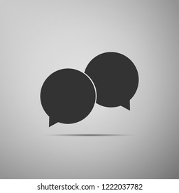 Blank speech bubbles icon isolated on grey background. Flat design. Vector Illustration