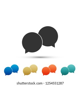 Blank speech bubbles icon isolated on white background. Set elements in colored icons. Flat design. Vector Illustration
