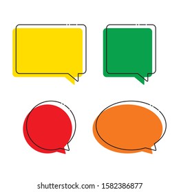 Blank speech bubbles. Line art design.