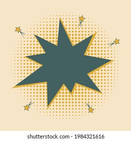 Blank speech bubbles on halftone dots background in pop art retro style. Trending modern colors of . Vector graphics.