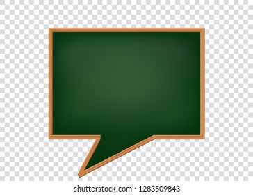 Blank speech bubbles as a school blackboard. Isolated on a transparent background. Vector background.