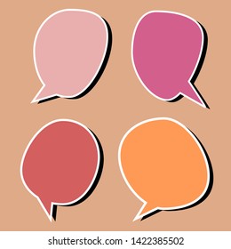 blank speech bubbles set for add word or design. vector illustration