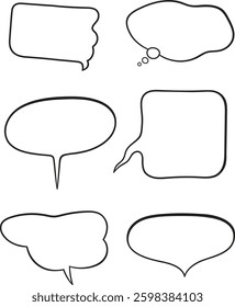 Blank speech bubbles set collection for comics