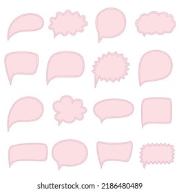Blank speech bubbles set in pastel colors with different shapes. Vector illustration