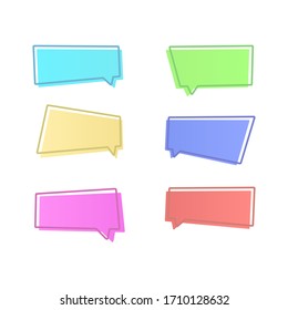 Blank speech bubbles set,tag sticker.Sign isolated on white background. Vector flat design illustration