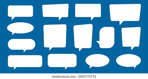 Blank speech bubbles. Speak bubble balloon, empty chatting box.