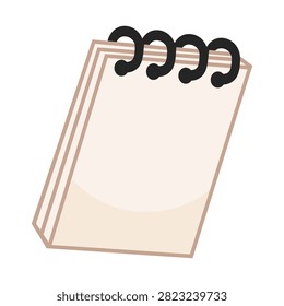 Blank spiral bound notepad with clean pages, ideal for educational materials, office supplies, planners, note taking, worksheets, presentations, stationery, and creative design projects.