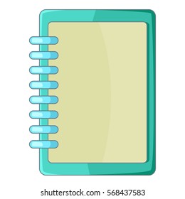 Blank spiral notebook icon. Cartoon illustration of blank spiral notebook vector icon for web